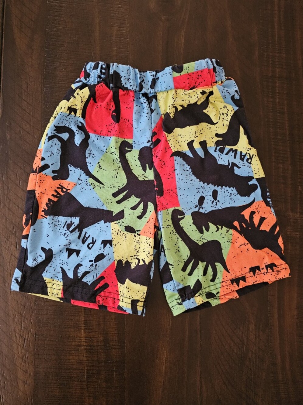 SHEIN Kids Multicolor Dinosaur Patchwork Shorts